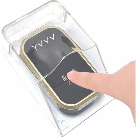 Cubierta transparente impermeable para botón de timbre inalámbrico para puerta exterior, kit de puerta, carcasa, fácil instalación, transmisor, resistente a la lluvia. (1/5)