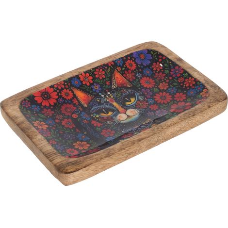 Signes Grimalt Bandeja De Decoración Cocina Bandeja Gato Cajas Y Bandejas Multicolor 15x26x3cm 37154
