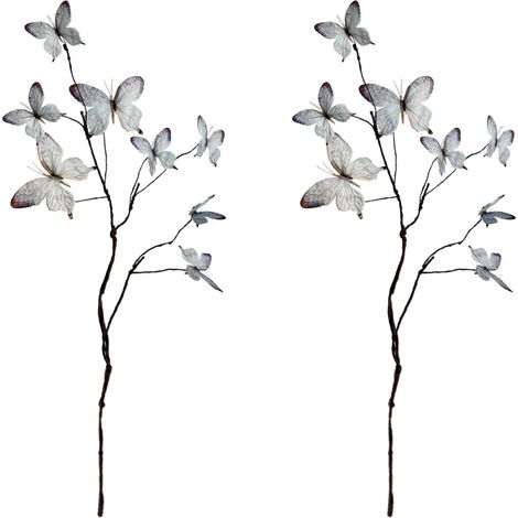 Fiore a farfalla di seta a 8 teste, 2 pezzi, uva azzurra a 8 colori