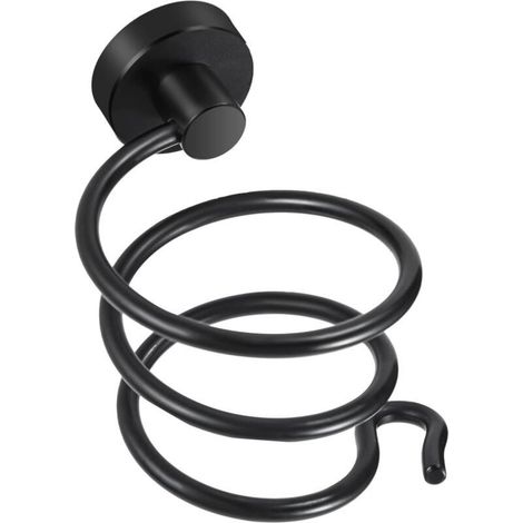 Porte sèche-cheveux spirale chromé en acier inoxydable argenté, design moderne pour cuisine/salle de bain (1/5)
