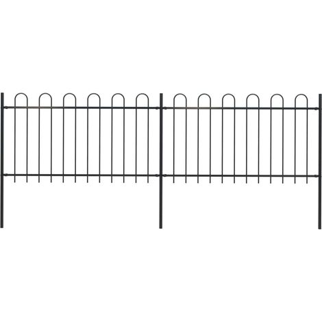 Clôture de jardin, Grillage de jardin avec dessus en cerceau acier 3, 4 x 1 m noir oce15069 DESIGN IN (1/5)