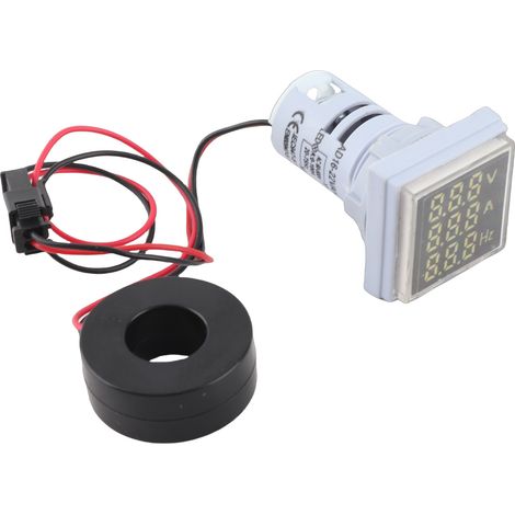 Voyant multifonction AD16-22VAH affichage 3 chiffres LED tension courant fréquence AC60-500V 0-100A 20-75Hz trou 22mm carré pour tableau électrique (1/5)