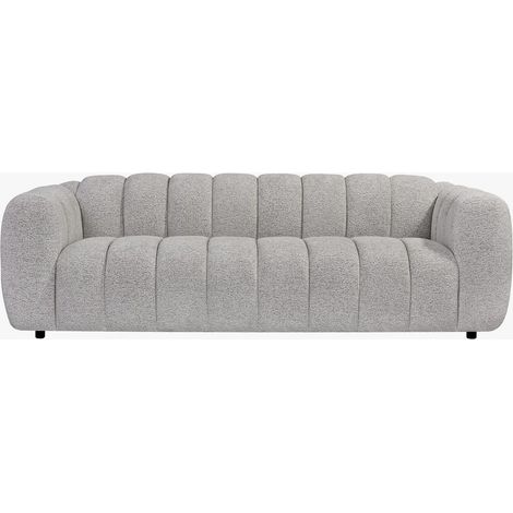KALIS Canapé 3 places en tissu texturé gris (1/4)