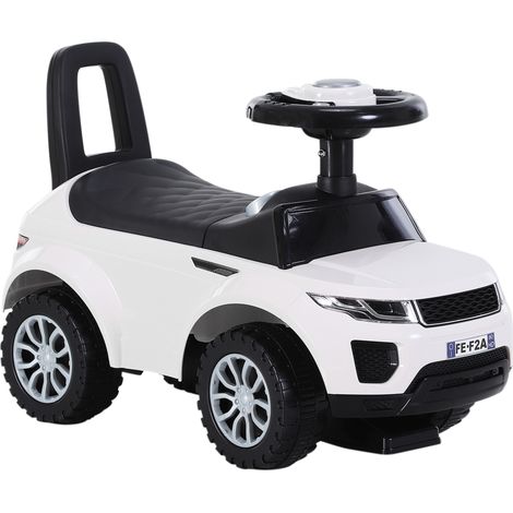 Porteur enfant avec poussette klaxon compteurs coffre jouets blanc 12-36 mois