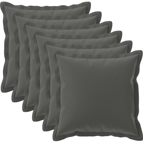 Cushion Cover 6 pcs HOUTEN Anthracite 80 x 80 cm Polyester vidaXL