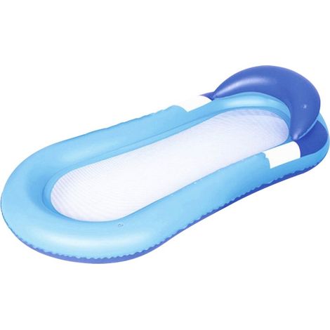 Chaise flottante gonflable bleue pour piscine, radeau individuel, fauteuil de détente aquatique pour adultes (1/5)