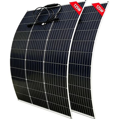 Pannello solare, design flessibile, alta efficienza, 2 pannelli da 125 W (1/2)