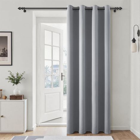 Lot de 1 Rideau Occultant à Oeillets Tissu Épais Isolant Thermique Gris Clair pour Salon Chambre 140x210cm (1/5)