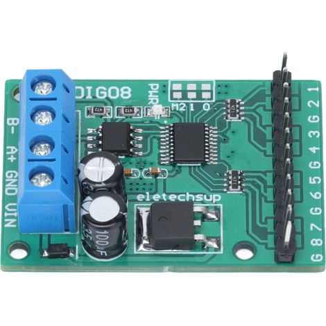 8-Kanal 9600BPS RS485 TTL-Steuermodul N4DIG08 Platine mit Stiftleisten