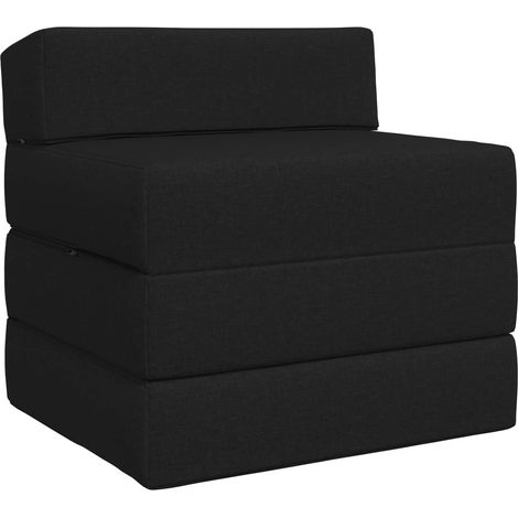 Sofá Cama Plegable Negro 200 x 70 x 10 cm Tela