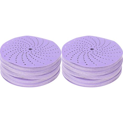 Ortviai Disques abrasifs céramiques 6 pouces (15 cm) à fixation velcro, grain 600, 100 unités, trous multiples (1/5)