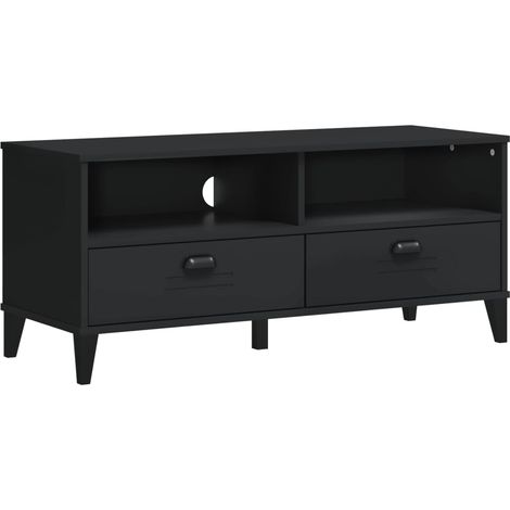 Soporte multimedia para TV estantería para televisión aparador para televisión comedor salón dormitorio VIKEN madera contrachapada negro 020028515