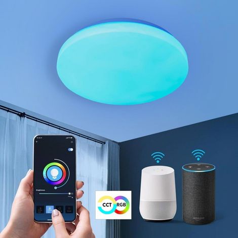 Trade Shop - Plafón Led Smart 20w Rgb Cct Wifi Smart Dimmable Smartphone Alexa Google - (1/5)