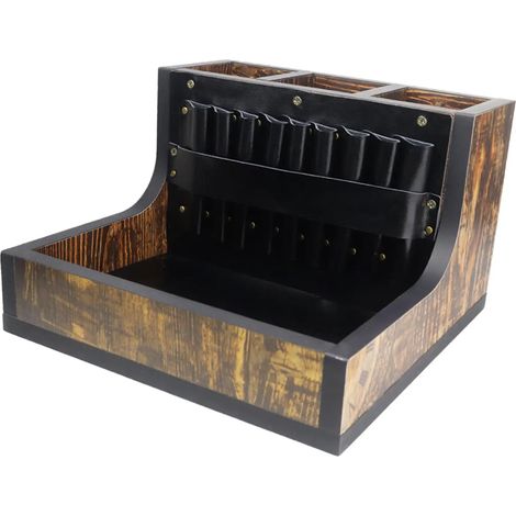Outils de coiffure électriques, tondeuses, ciseaux, organisateur, gain de place, support en bois robuste, accessoires polyvalents, facile à ranger