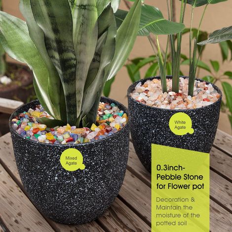 Pierres d'agate colorées décoratives de 0,3 pouce petits galets de cristal naturel poli pour plantes succulentes pots de fleurs jardin vases aquariums et terrariums bricolage