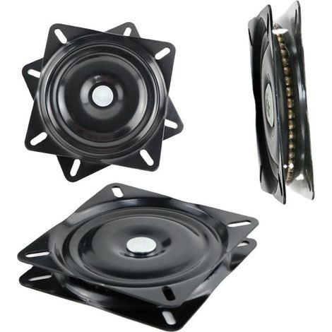 Vierkantlager für Drehteller, 16 cm, Drehfuß, für Sofas, Fernseher und Barhocker, Schwarz (1/4)