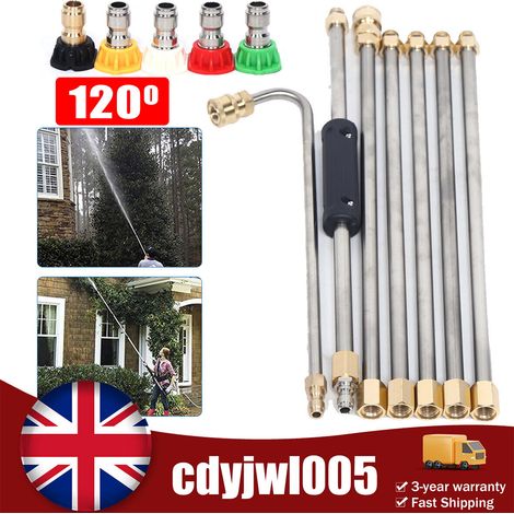 1 Kit Lance de nettoyage gouttière, 6 tiges droites, 1 tige courbée 120°, laiton et acier inoxydable, pour toit difficile d'accès (1/5)