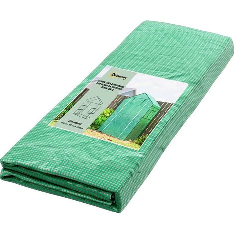 Tarp in polyethylene for tighten of garden with door and windows to hinges, 140 x 73 x 190 cm, green (1/5)