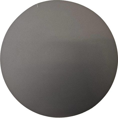 Dessous de verre ronds en similicuir, gris/noir, 38 cm, lot de 4