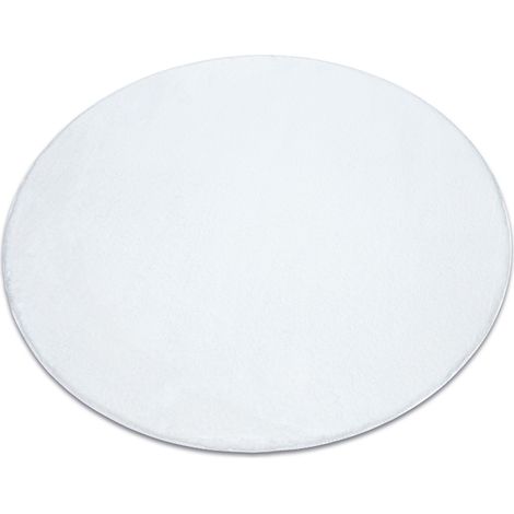 Tapis cercle POSH Shaggy ivoire très épais, en peluche, antidérapant, lavable blue cercle 60 cm