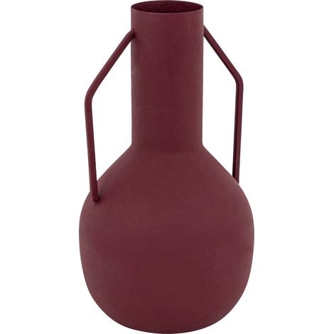 Sylvain jarrón de metal rojo rubí H20cm - Atmosphera créateur d'intérieur