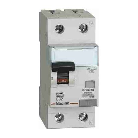 BTIGN8813AC32 Interruttore magnetotermico differenziale BTDIN60 1P+N tipo AC - In= 32A - Idn= 0.03A