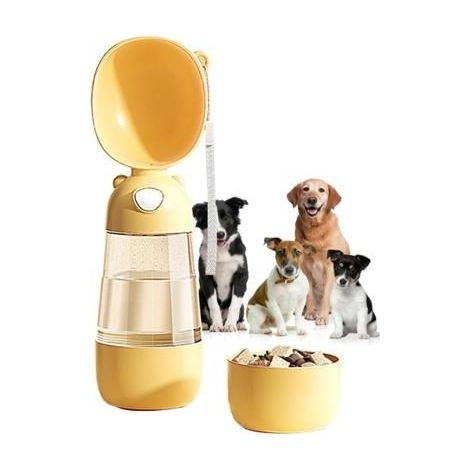Gourde pour chien - Pour les déplacements et les déplacements - Gourde multifonction pour chien - Gourde- Jaune - Taille M (1/5)