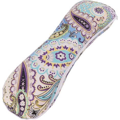 Oreiller cervical ergonomique à motifs violets, garnissage en armoise (1/5)