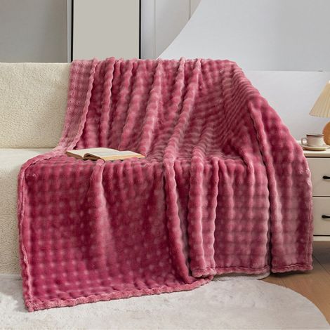 RnemiTe-amo Ausverkauf Weiche, flauschige Fleecedecke, warm und bequem, einlagig, doppelseitig, Ganzjahres-Plüschdecke in Unifarben.