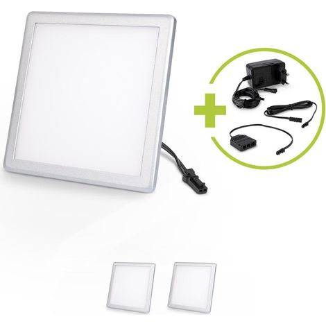 LED Mini Panel eckig 3W 12V IP20 100mm x 100mm - Lichtfarbe: Neutralweiß 4000K - Anzahl: 3x