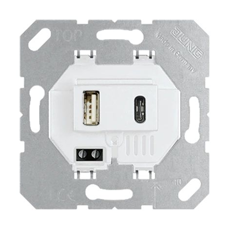 Jung Chargeur USB, 1 x type A + 1 x type C, blanc alpin USB 15 CA WW