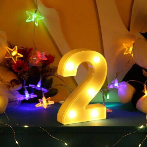 Trade Shop - Nummer 2, weiße LED-Lichtdekoration für Events, Partys, warmes Licht, 3000 K, 16 x 3 cm - (1/5)