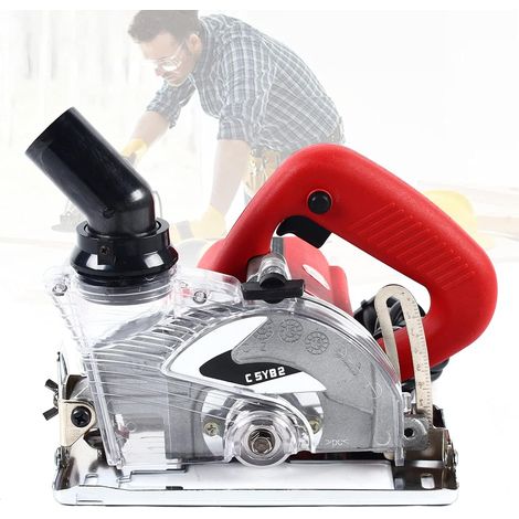 Ranuradora de pared de 1800 W, cortador ranurador sin polvo de 18000 RPM con bolsa de tela, llave hexagonal para azulejos, piedra, mármol, hormigón, madera, vidrio (sin cuchilla)