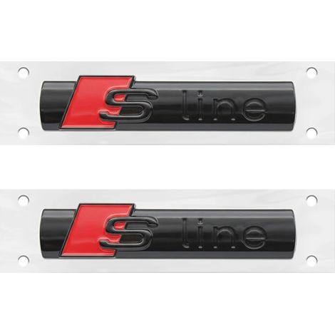 (2 pièces S line) - Convient aux Audi A4 (2008-2017) - Logo 4 anneaux - Autocollant en ABS noir - Emblème pour capot, calandre, coffre arrière - Accessoire S line (1/5)
