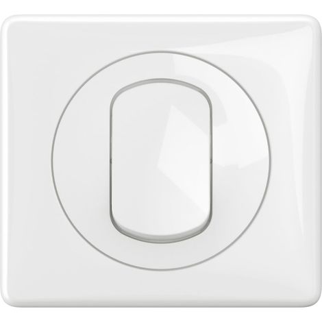 Interrupteur Simple ou Va-et-vient IP44 + Plaque pour pièces humides - 10A - Commande d'Eclairage Complète - Prêt à Installer - Blanc (1/2)