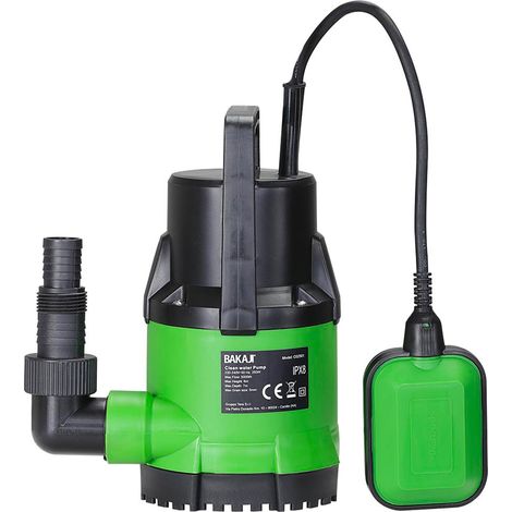 Pompa Immersione Elettropompa Sommersa Acque Chiare 250W 5000L/h Fondo Piatto (1/5)