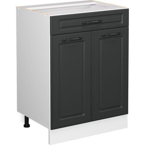 Meuble cuisine R-Line, Anthracite campagne, 60 cm avec tiroir, sans plan de travail, Vicco