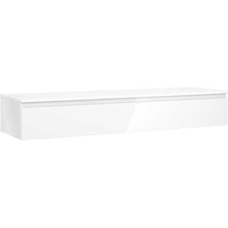 Mexen Orio Badezimmerschrank unter Waschbecken 160 cm mit Platte, 1 Schublade, weiß hochglanz - 91A10-16023-1-BFC00 (1/5)