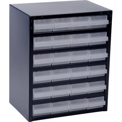 raaco Kleinteilemagazin B 357 x T 255 x H 435 mm Stahlblech 24 Schubladen - 137577 (1/3)