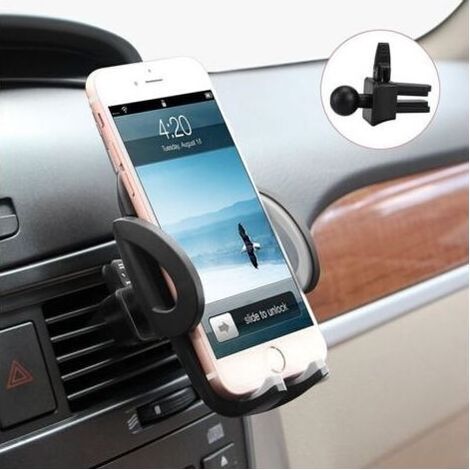 Support de téléphone portable pour voiture Ventilation Rotation 360° Universel à Grille d'aération Support Voiture pour iPhoneSe 2020/11/XS/8/7 Plus/6,Samsung,Huawei et GPS (1/5)