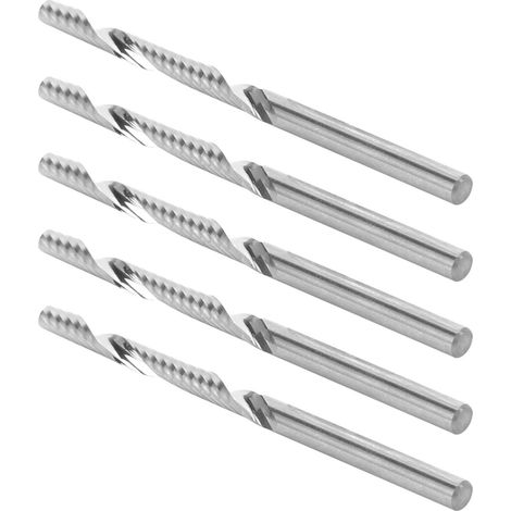 Fraise hélicoïdale carbure 5 pièces, fraise à bois tige 3,175 mm, coupe 28 mm, longueur 50 mm, défonceuse outil de sculpture, lame rotative pour perceuse (1/5)