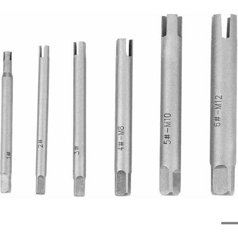 HOXILEELEO - Extracteur de tarauds cassés en acier – 6 pièces, pour vis dénudées (1/4)