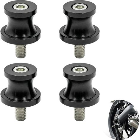 4 Pièces Universelle de Diabolos de Moto M8 Noir en Aluminium CNC, Support Bras Oscillant pour Béquilles de Moto, Compatible pour S1000R S1000RR S1000XR S1000RR HP4 2009-2015 2016 2017 2018 2019 (1/5)