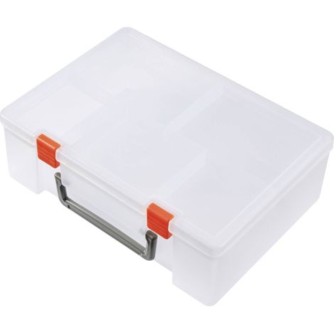 TRU COMPONENTS Mallette de rangement (L x l x H) 250 x 190 x 80 mm Nombre de compartiments: 6 séparations variables, av (1/5)
