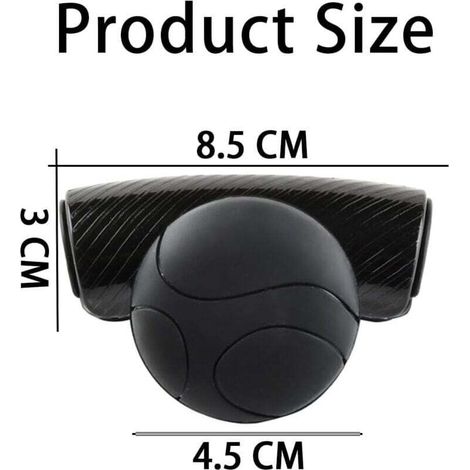(Nero) Pomello per volante auto, volante universale in silicone, pulsante promemoria per volante girevole a 360°, adatto a tutte le auto, camion, semirimorchi, barche (1/4)