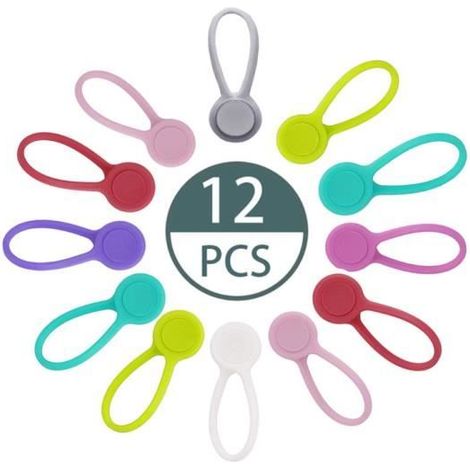 Enrouleur Magnétique,12 Pièces Enrouleurs de Câbles Magnétiques, Clips pour Casque/Câble USB,pour Casque, Câble USB, Cuisine (1/4)