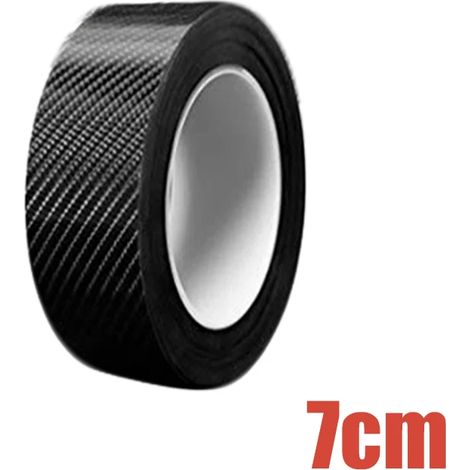 Bande adhésive de protection en fibre de carbone (1 m,7 cm) pour pare-chocs et seuils de porte de voiture - Protection anti-marchepieds - Décoration 3D (1/3)