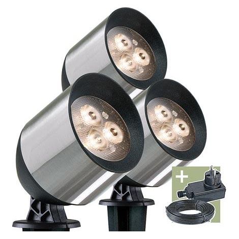 Foco LED exterior ludeco blanco cálido acero inoxidable 1 W