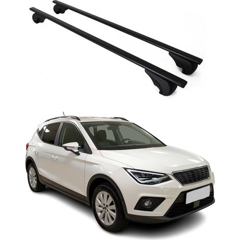 OMAC Dachträger Querträger für Seat Arona 2017-2026 – Abschließbar – Max. 75 kg – 2 Stangen Stahl Schwarz (1/5)