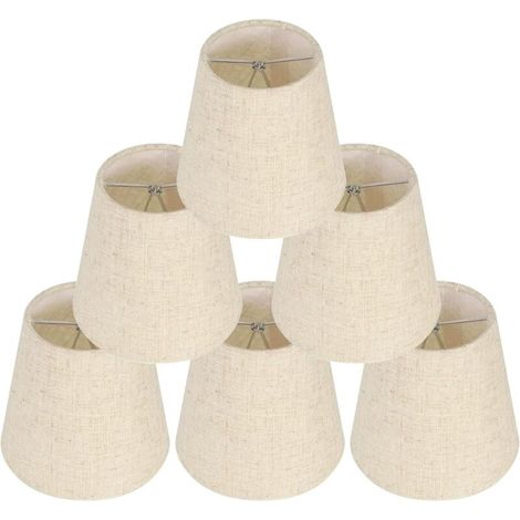 6 Pièces Abat-Jour pour Lampes de Table Lampe, abat jour clip, abat jour ,Remplacement Abat Jour en Lin Petits Abat Jour avec Clip pour Table de Chevet, Applique Murale en Cristal, Lustre de Bougeoir (1/5)